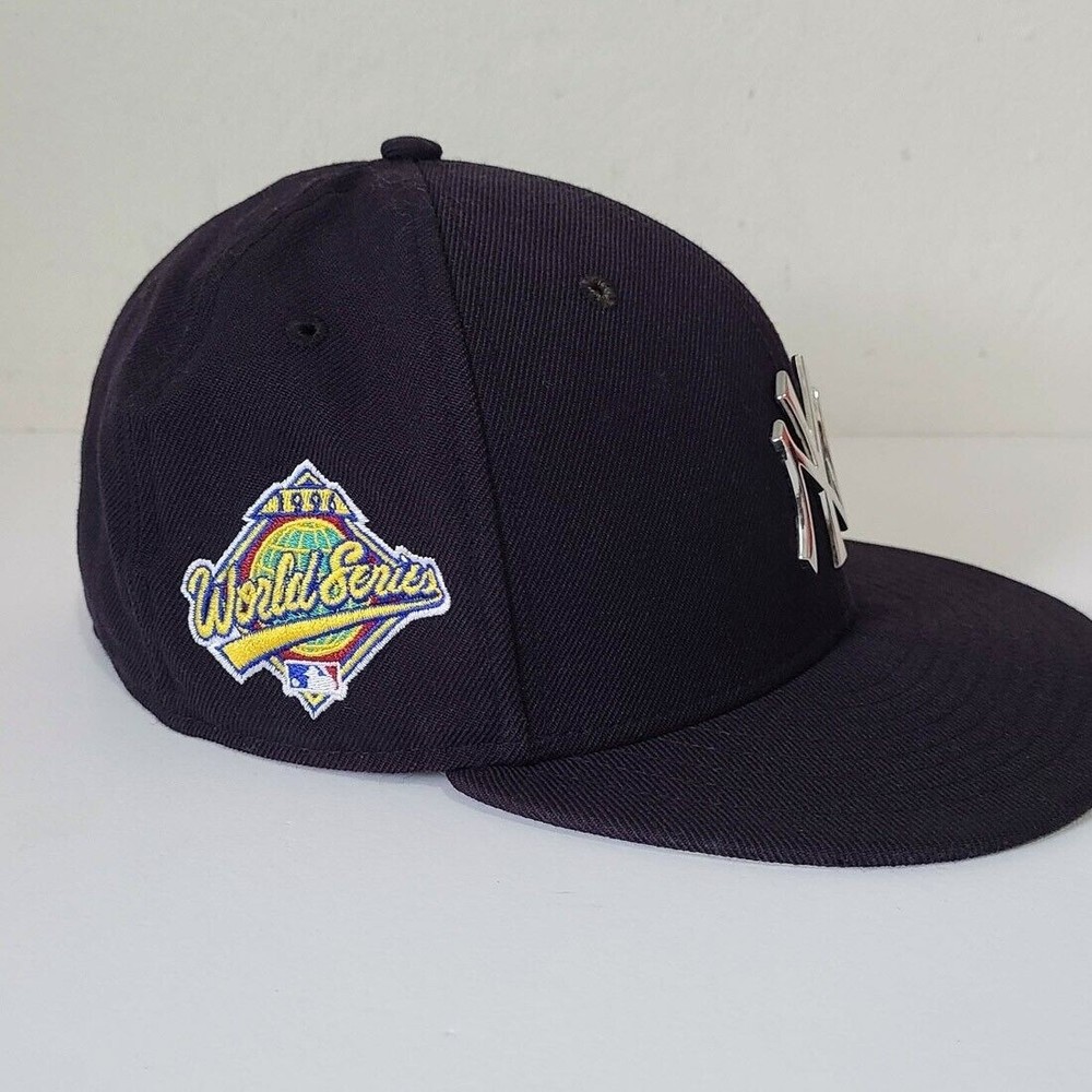 New Era Wool 96 World Series Yankees Metal Logo Fitted Baseball Cap 7 1/8